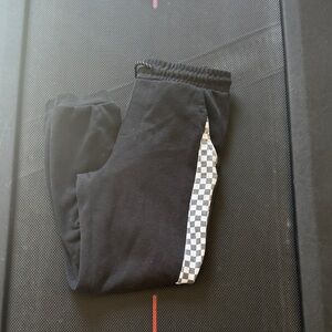urban pipeline Black Jogger Pants with Checker Side Stripe
